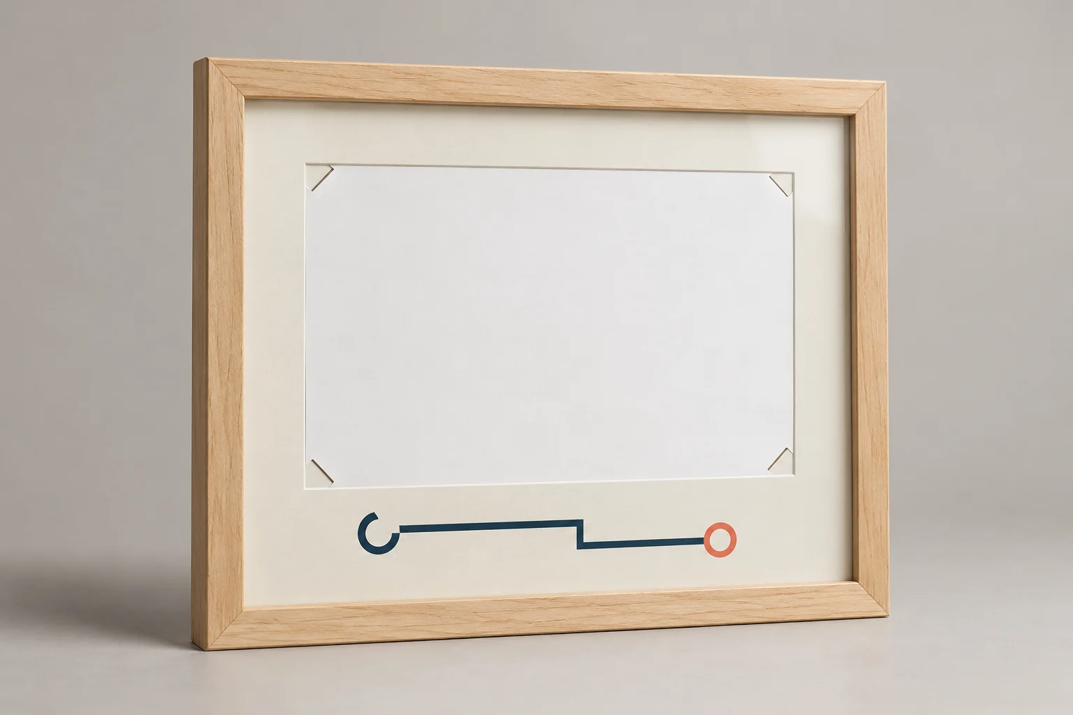 Light wood frame with blank bib placeholder and fine route detail